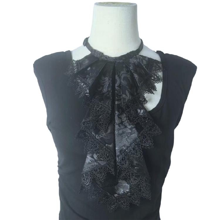 

Gothic Flouncing Collar With Layered Ruffle Comfortable Cotton For Women Fashion Elegant Lapel чорний
