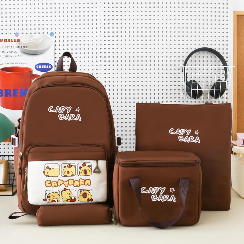Vierteiliges Rucksack-Set Kinder-Schüler-Cartoon-Schultasche Damen Multifunktionaler Rucksack
