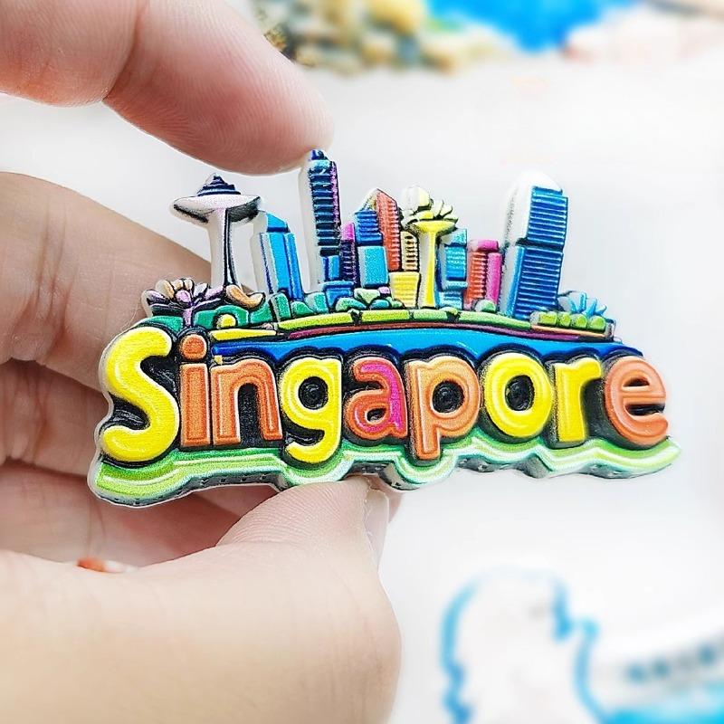 Singapore Refrigerator Stickers Merlion Souvenirs Golden Sand Hotel Fridge Magnets Home Decoration Wedding Gifts