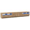 VidaXL Meuble TV avec lumières LED chêne artisanal bois d'ingénierie 3329168