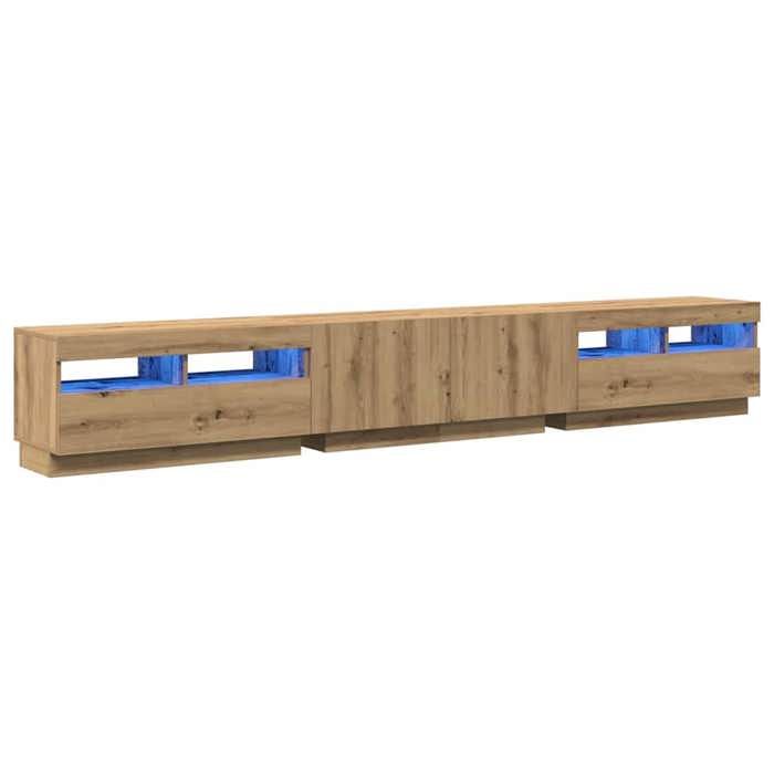 VidaXL Meuble TV avec lumières LED chêne artisanal bois d'ingénierie 3329168