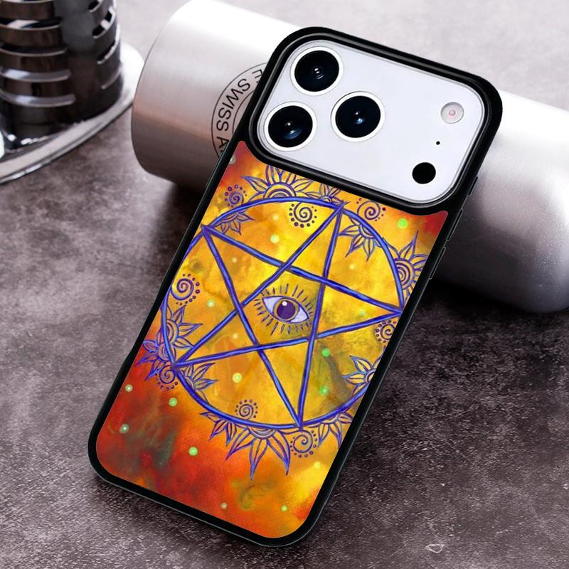Distressed-Pentagram-Eye Phone Case For iPhone 17 16 15 14 13 12 11 Pro Max Plus 17Air Soft Silicone Cover