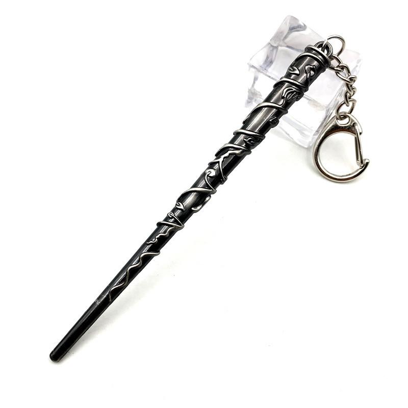 Metal Keychain Pendant Magic Wand Design Durable Alloy Material Keyring Charm with Clip for Accessories Decoration and Collection