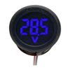 DC4-100V Round LED Digital Voltmeter with 3-Color Display for Car Voltage Monitoring, 30mm Installation Hole, Reverse Protection
