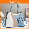 Flower Contemporary Pendant Shopper Bag Spliced Colors Interior Everyday Zipper