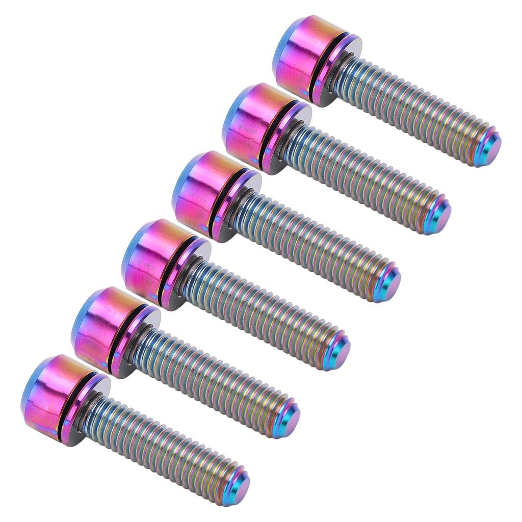 6 Stück RISK Fahrradvorbau-Schrauben-Kit Titan-Vorbau-Schrauben Ersatzteile M5 20mm Bunt
