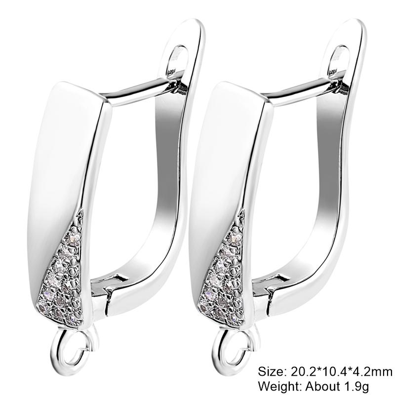Juya 2 4 Pcs/Lot DIY Anti-Allergy Gold Silver Plated Schwenzy Fastener Ear Wire Hooks Women Earrings Accessories Supplies