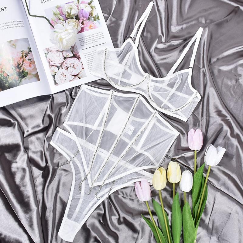 

Сексуальное нижнее белье сетчатая пряжа косточки шов сверло для тела скульптурирование сексуальное высокое качество три S белый