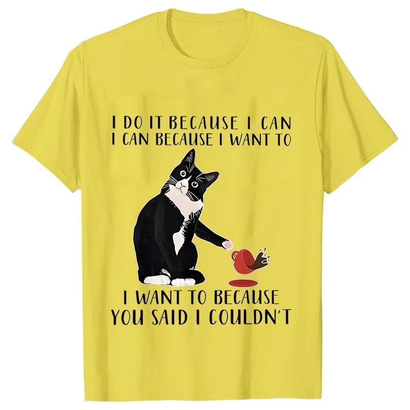 Black Cat I Was Told To Check My Cattitude T Shirt for Men Women Tops Funny T Shirt Short Sleeve Tees Summer Brand Tee Shirt