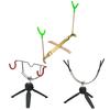 Portable Ice Fishing Rod Holder Double-Head Fish Pole Holder Adjustable Angle Metal Folding Rod Holder for Fishing Gear Winter S
