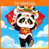 Traditional Triangular Panda Kite With Polyester Material For Children Play