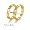 2Pcs Corrosion Pattern Open Rings Stackable Sun Moon Rings Set Women Ornaments