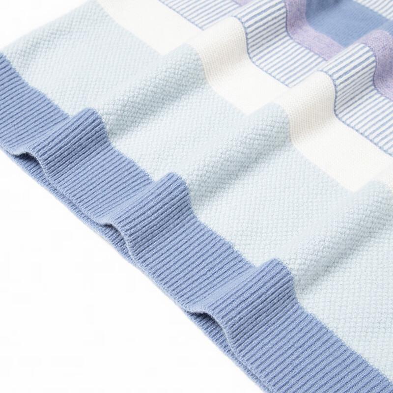 TUHUANG Women's Retro Striped Color Block Thickened Pure Wool Semi-High Neck Sweater