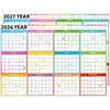 Large 2026-2027 Wall Calendar Dry Erase,MoShining,Yearly Planner 2026-2027,Big Class Calendar,48x32 Inch Watercolor Poster Folded,Sturdy Paper Office