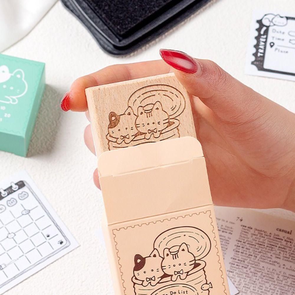 Cat Pattern Assorted Stamp Memorandum Sight Box Series Decorative Stamps Daily Memo Seal Stamp