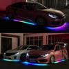 RGB LED Strip Music Remote Control Streamer Flowing Under Car Tube Underglow Underbody System Neon Light