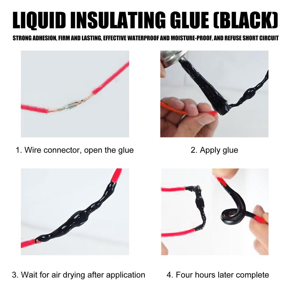 Jue-Fish Liquid Insulating Adhesive Waterproof Insulating Adhesive for Electricians High Temperature Resistant Flame Retardant Repair Sealant