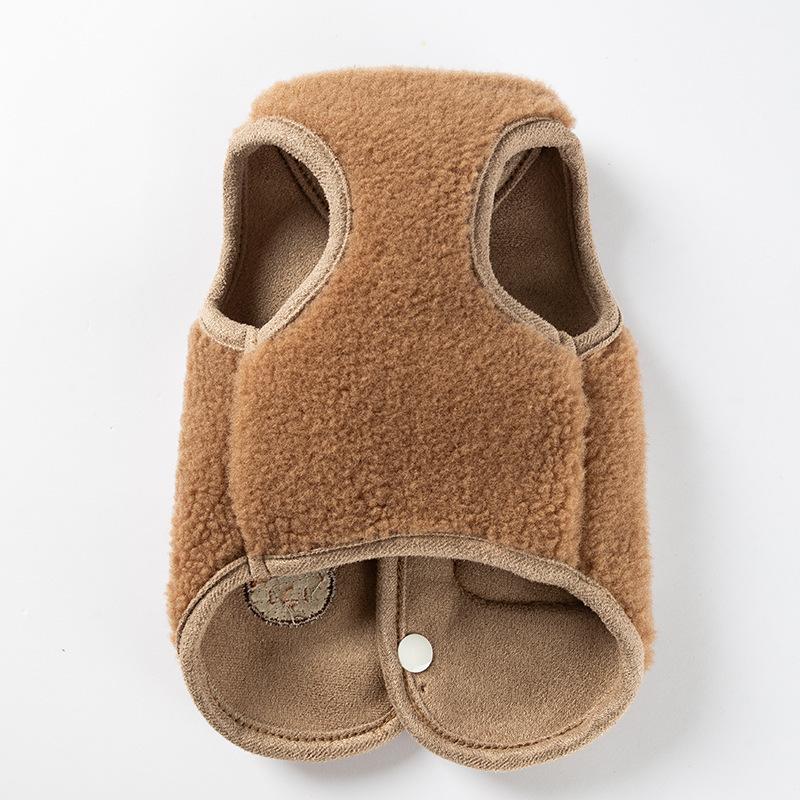 Maillard Pet Dog Dog Clothes Autumn and Winter Velvet Sleeveless Vest Cat Clothes