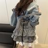 Women Plaid Ruffled Drawstring Sleeveless Cami Top