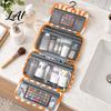 Multifunctional Organizer for Daily Essentials Stripes Travel Toiletry Bag 4 Compartments Waterproof Makeup Foldable Shower Kit Camping And Gym Case,