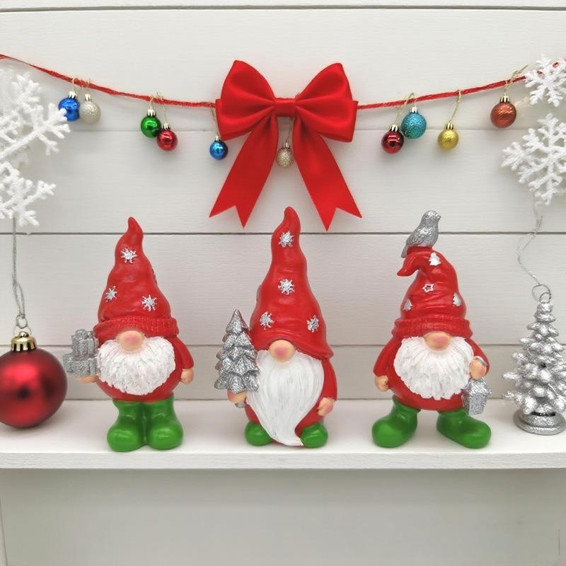 Resin Crafts Christmas Dwarfs Gnome Statue Ornament Ornaments Holiday Gifts