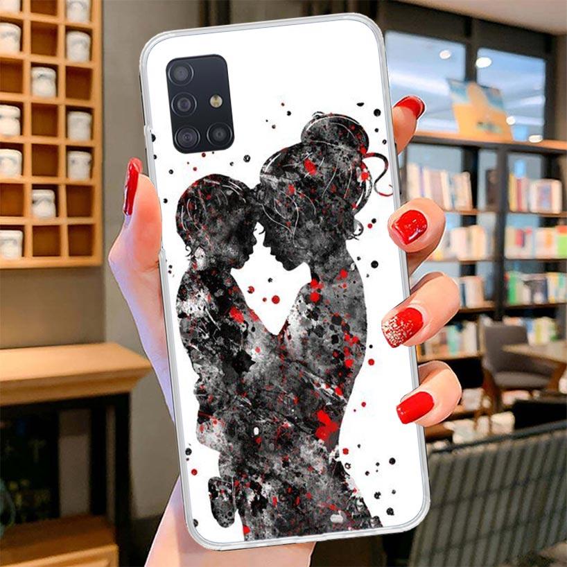 Mom Baby Girls Cover Phone Case For Samsung Galaxy A12 A22 A32 A52 A72 A02S Phone Case Note 20 Ultra 10 S10 Plus A51 A71 A50S A2