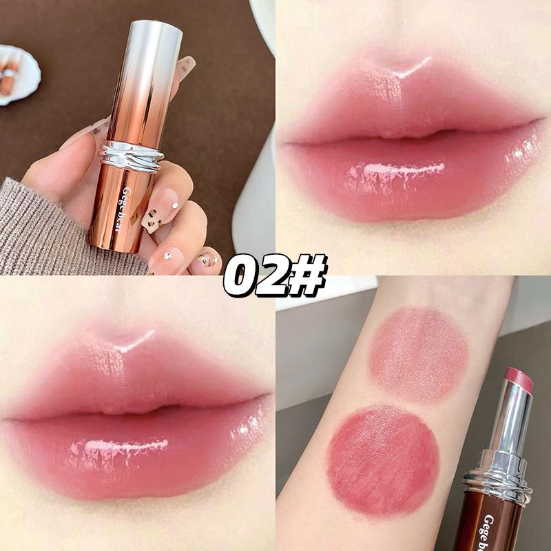 Glossy Mirror Lipstick Gege Bear Red Brown Shade Moisturizing, Waterproof, Long-Lasting, Perfect for Holiday & Party Lip Gloss