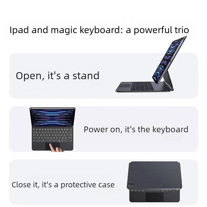 2025 Yeni iPad Pro Miao Kontrol Klavyesi Air6/7 Koruyucu Kılıf Pro11 Manyetik Ayrılabilir Bluetooth Klavye İçin Uygundur
