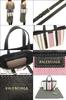 Balenciaga BALENCIAGA Tote Bag 671404 2107S Balbes Nylon Raffia Stripe East West Small Shopper Bag for Women Pink/Gray-Red [Brand] [Used]