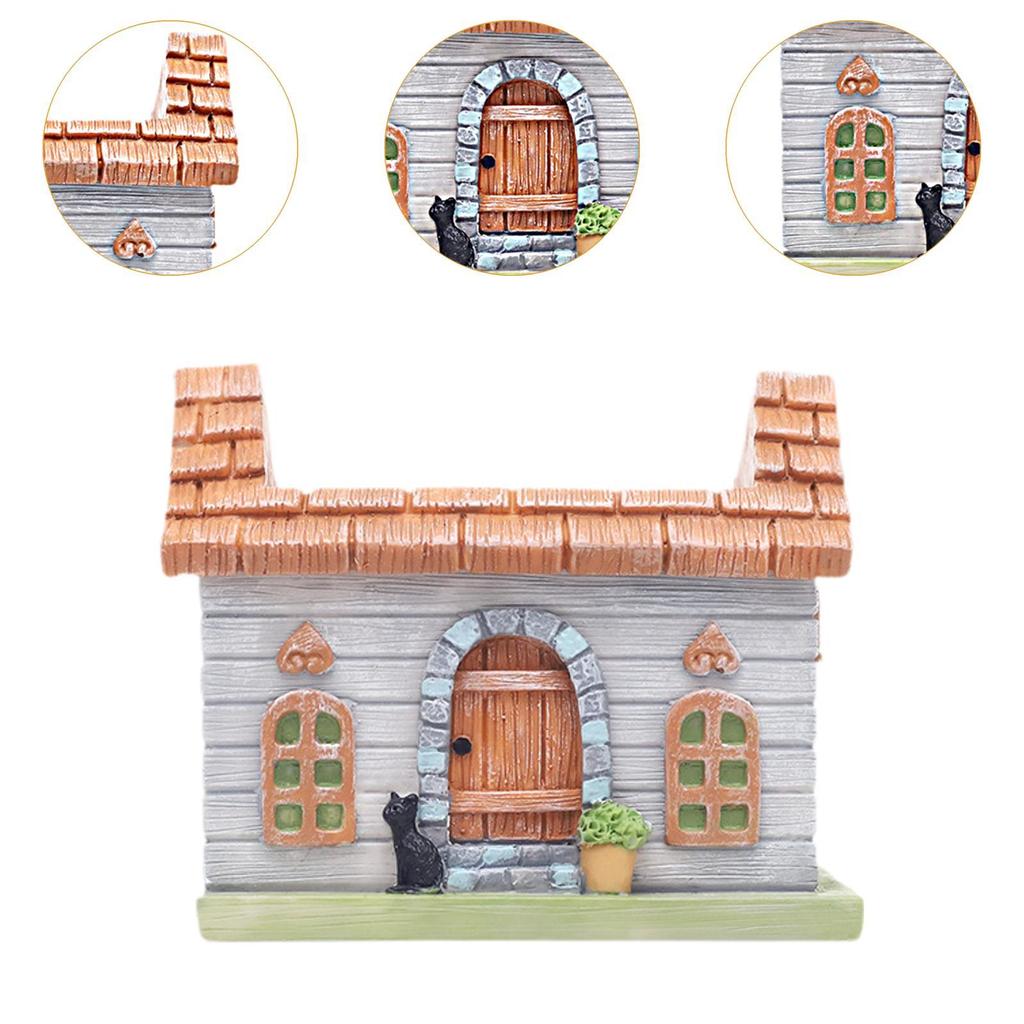 Plant Pot Decoration Housewarming Gift Resin Micro Landscape Fairy Tale Garden House Indoor Outdoor Plants Succulent Pot Decor