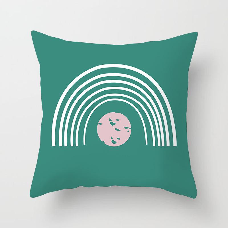 Nordic Ins Style Small Fresh Pillowcase Abstract Plant Flower Scenery Sunset Car Sofa Cushion Cushion Cover