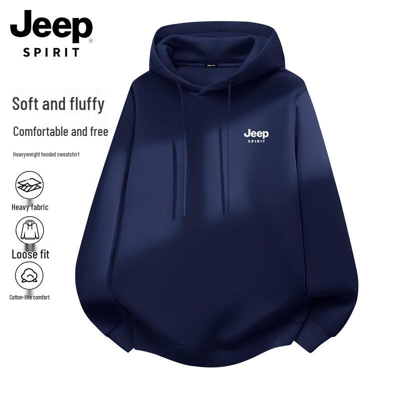 JEEP SPIRIT Men s Heavyweight Logo Hoodie L