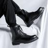 Martin boots men's spring and autumn British style thick-soled heightening boots black high-top tooling locomotive boots 6038-R
