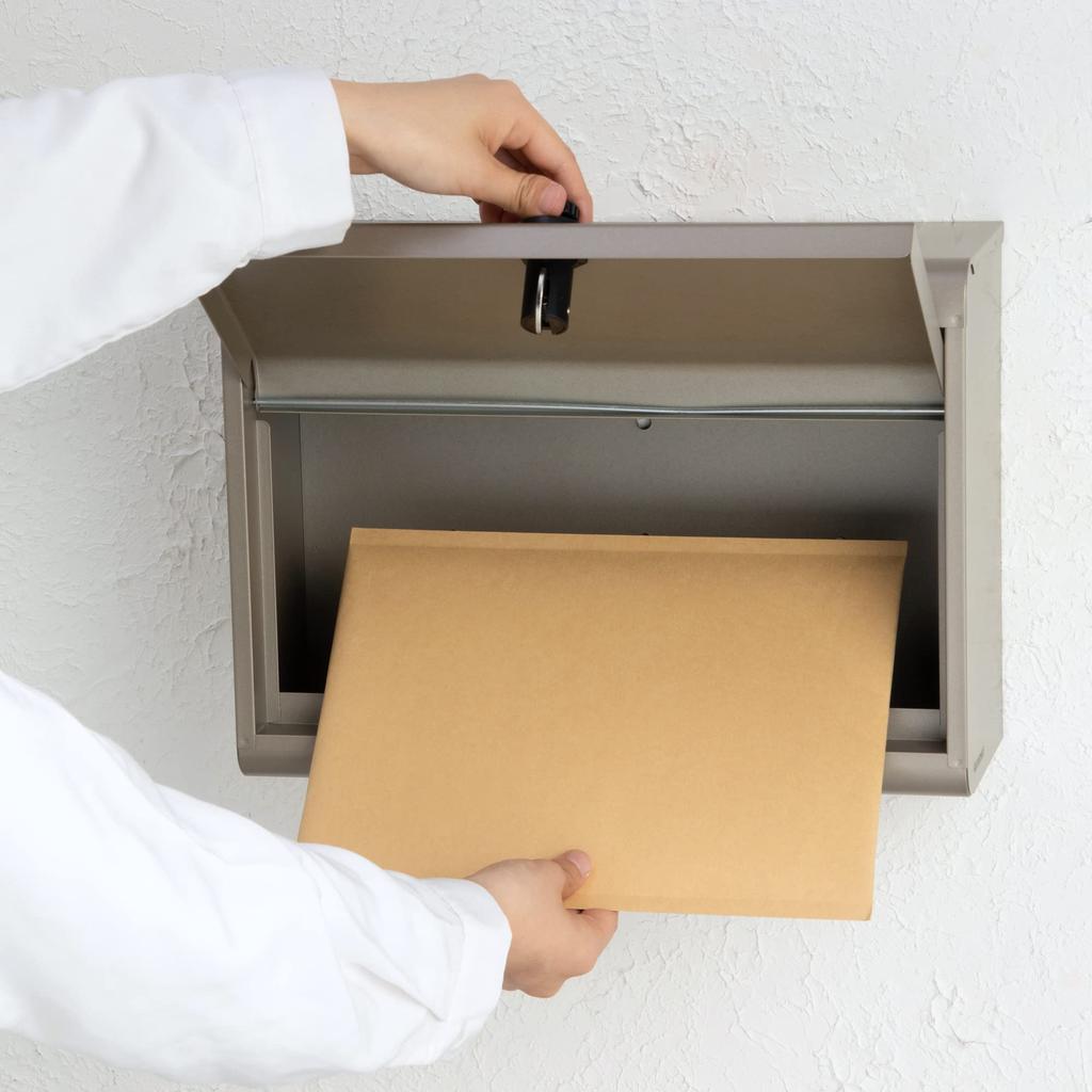 Green Life Wall-Mounted Post Box [Made In Japan] Steel, A4 Size Compatible, Dial Lock, Titanium Gray FH-50DTGY