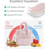 Portable Double Layer Insulated Lunch Bag Quilted Thermal Picnic Cooler Tote Leak-Proof Food Container for Work  School Outdoor