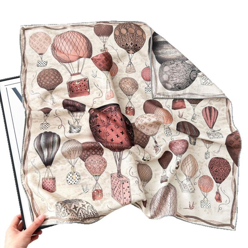 Double-sided heterochrome colored balloon silk wool silk scarf women's spring and autumn new high-end versatile silk wool warm scarf
