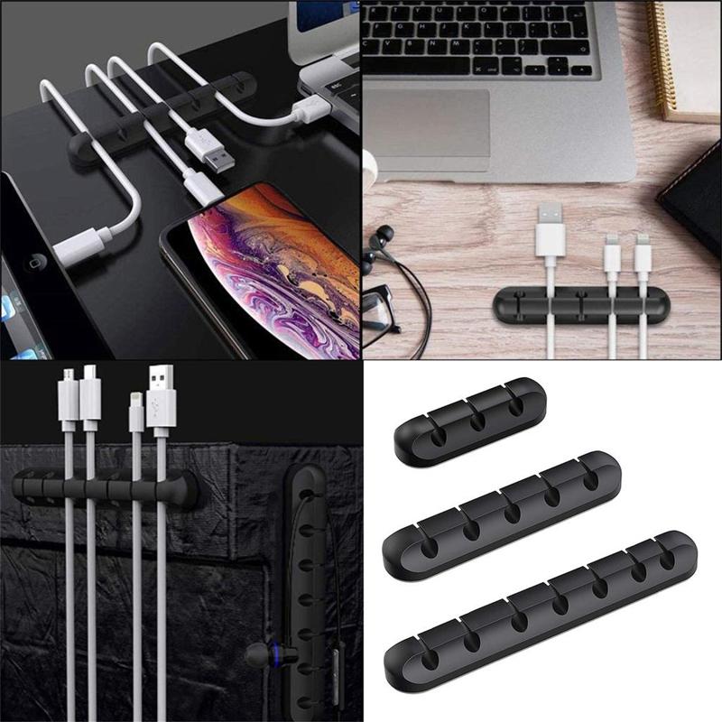 Organizér kabelů Silikonový kabel USB Stolní Tidy Klipy pro správu kabelů Držák kabelu pro TV