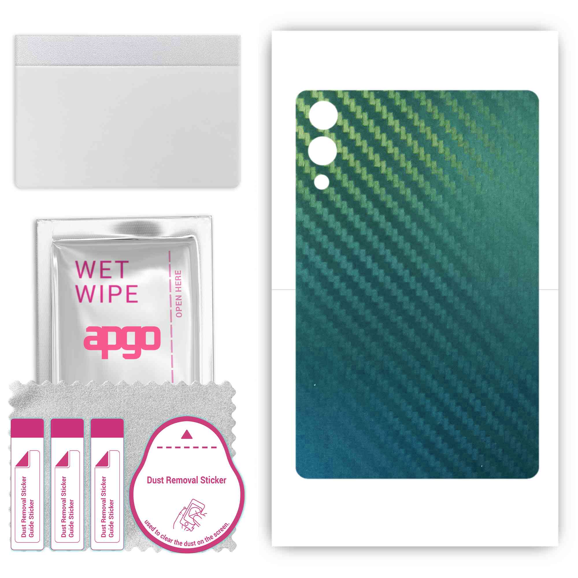

apgo Protective Skin Sticker for the back compatible with Samsung Galaxy Tab S9 Plus, Wrap Film, Foil, Vinyl - Pattern Carbon Chameleon CAKA1
