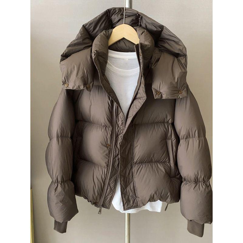 Thick Hooded Down Cotton-Padded Winter Jacket, Loose Fit