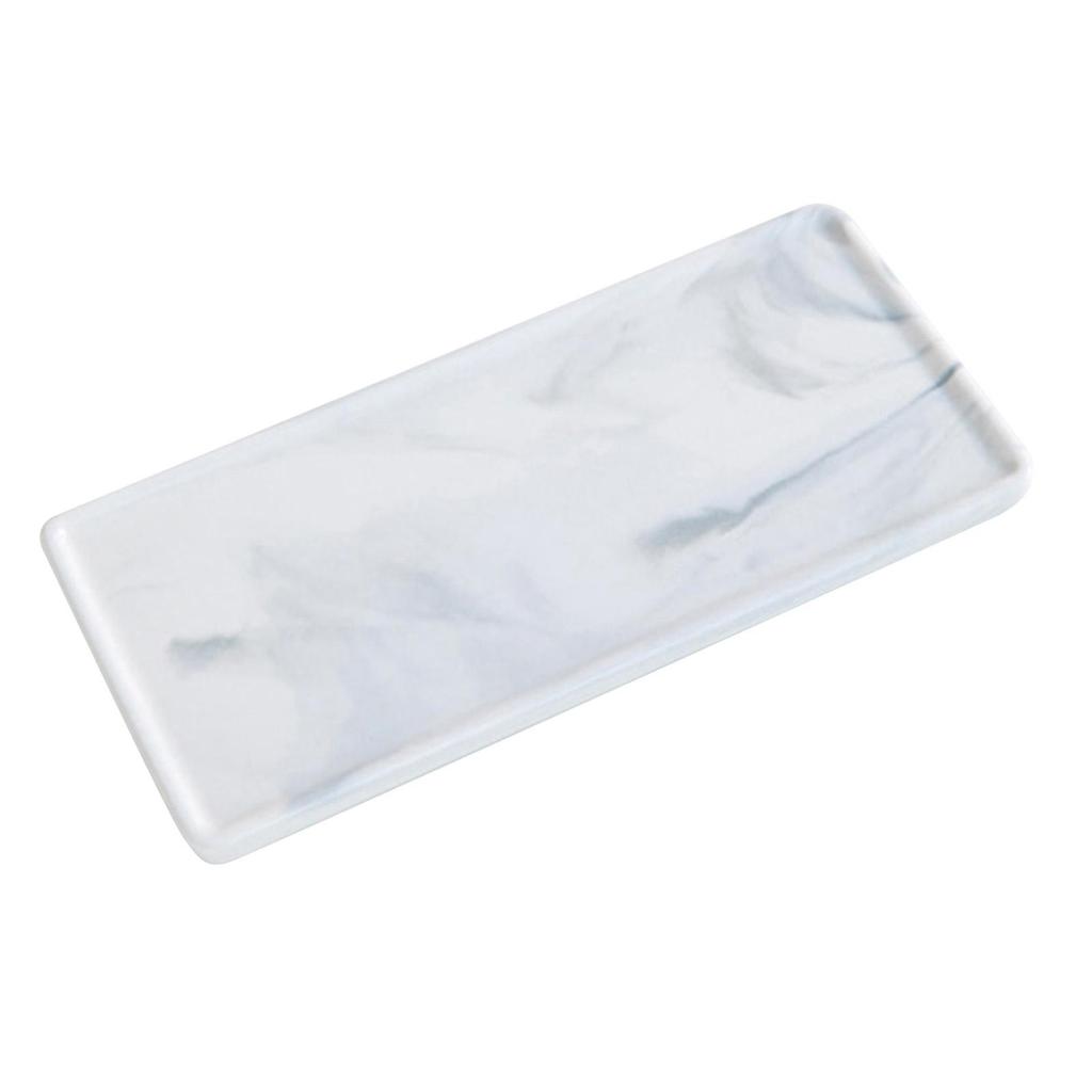 Imitation Marble Bathroom Vanity Tray Rectangular Serving Jewelry Tealight Display Holder