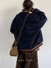 Unisex Japanese Retro Color Block Wool Baseball Jacket, Autumn/Winter Academy Style