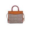 New COACH Rogue Leather Shoulder Bag Crossbody Bag Handbag Medium Size Women's Brown & Monogram C6165-B4TA7