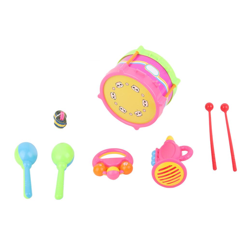 7Pcs Musical Instrument Educational Toys Set Drum Bell Sand Hammer Trumpet for Kids Children