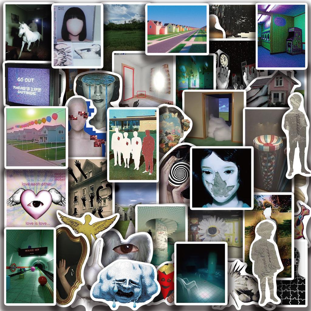 50 PZ Adesivi Estetici Dream Core Opere d'Arte Graffiti Chitarra Telefono Cellulare Laptop Decorativi Impermeabili