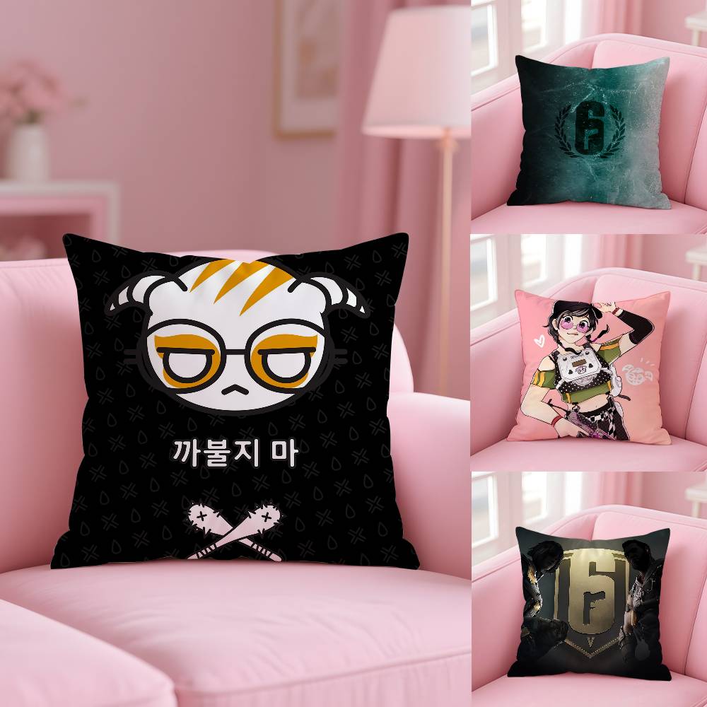 Tom C-Clancys R-Rainbow Six Siege Game Pillow Case Pattern Printed Pillowcase For Living Room Sofa Cushion Cover & Bedroom Decor