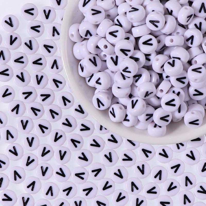 100/Taška DIY Černé a Bílé Anglické Akrylové Korálky s Písmeny Ručně Vyráběné Náramky Náhrdelníky Korálkové Doplňky