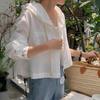Women's Hooded Shirt Single Breasted Striped Sun Protection Cardigan Top