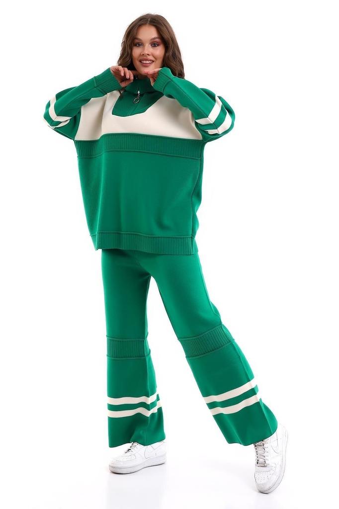 Купить Женский спортивный костюм оверсайз из трикотажа с верхом снизу ...