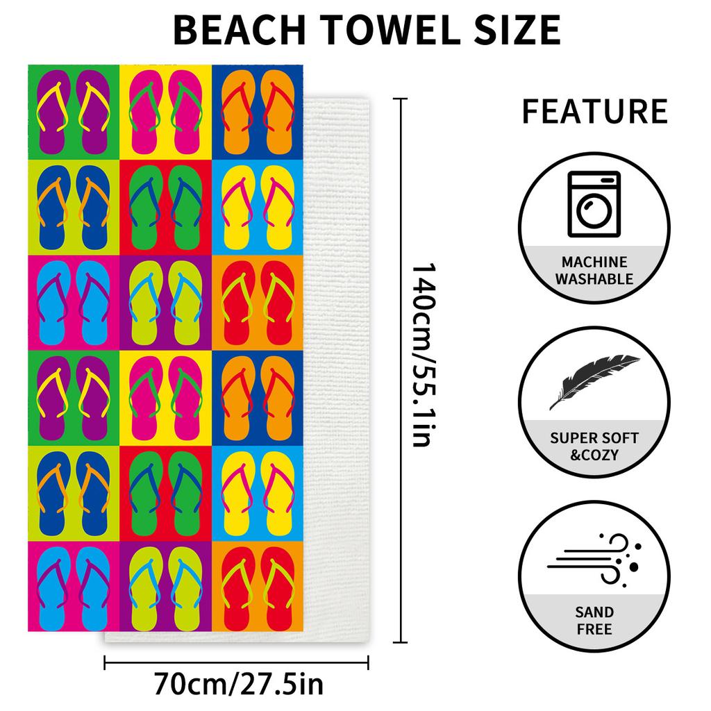 Beach Towel; Ultra-fine Fiber Printed Bath Towel Blanket Blanket