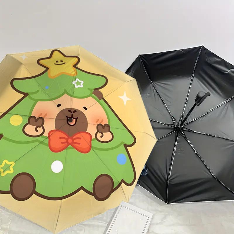 1PC Christmas tree bear Umbrella-8-Rib Reinforced, Automatic Open, Lightweight & Durable, Cute Fashion Accessory for Outdoor-T344